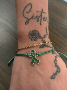 Mental Health Awareness 
ribbon bracelet - in organza bag

adjustable